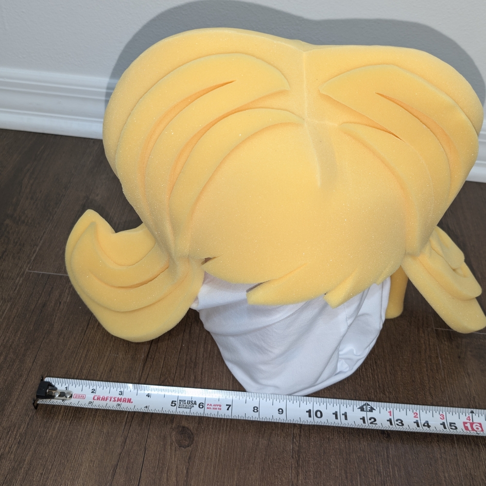 Foam Party Hat Yellow Wig Costume Prop - Picture 6 of 8